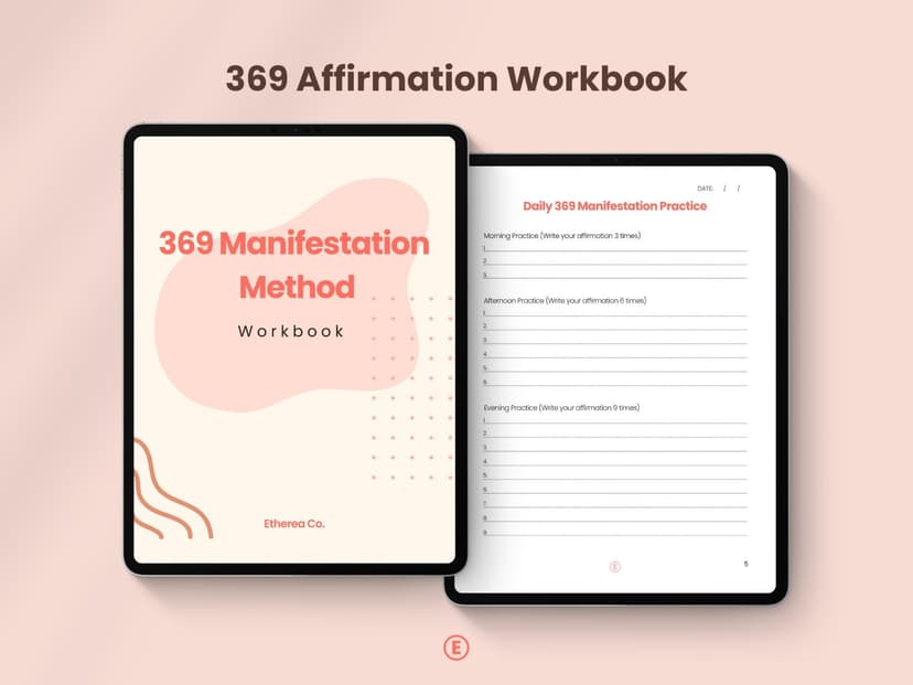 369 Manifestation Workbook | Printable & Fillable Affirmation Journal